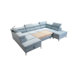 Esquina Modena VIII con función de cama Velvet, Amor velvet 4312 - elegancia y funcionalidad en uno.