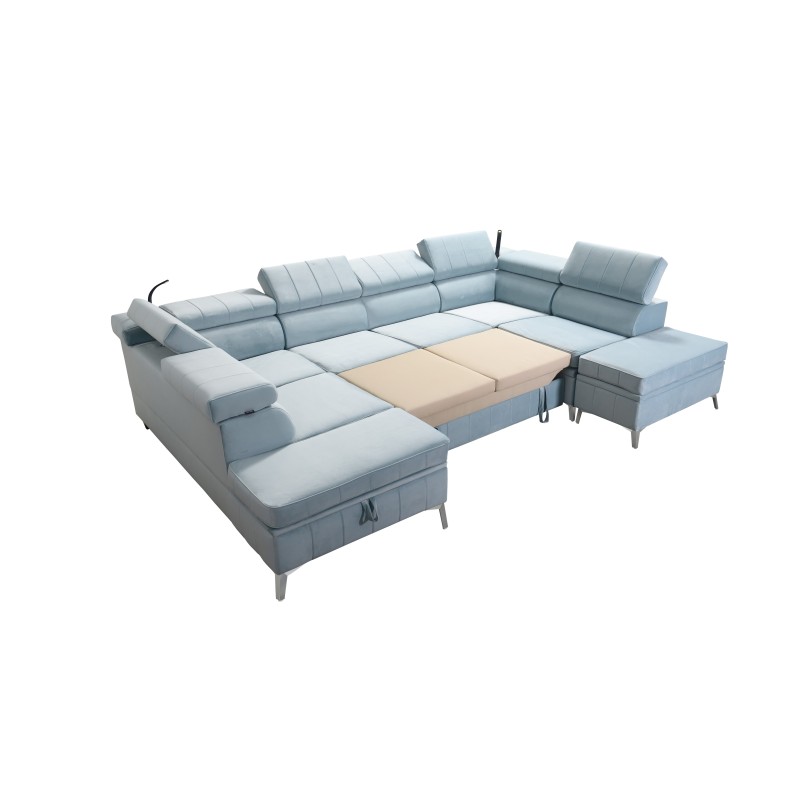 Esquina Modena VIII con función de cama Velvet, Amor velvet 4312 - elegancia y funcionalidad en uno.