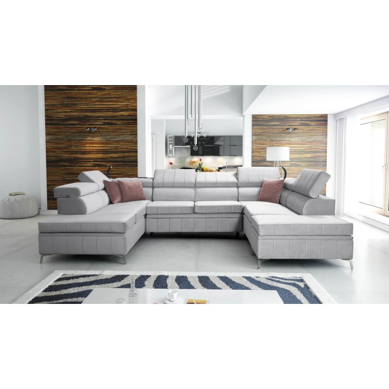 Modena VIII corner sofa with sleeping function Velvet, Amor velvet 4318 - elegance and functionality in one