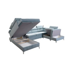 Esquina Modena VIII con función de cama Velvet, Amor velvet 4321 - elegancia y funcionalidad en uno.