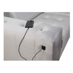 Ecksofa Fusion IV mit gestepptem Sitz, Schlaffunktion und USB-Anschluss | Velours | Hydrophob, Magic Velvet 2229