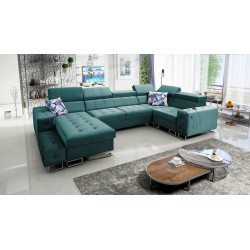 Esquina Fusion IV con asiento acolchado, función de cama y puerto USB | Terciopelo | Hidrofóbico, Magic Velvet 2221