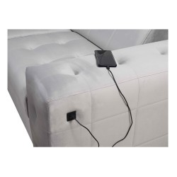 Narożnik Fusion IV z pikowanym siedziskiem, funkcją spania i portem USB | Welur | Hydrofobowa, Magic Velvet 2219