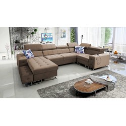Fusion IV Ecksofa mit gestepptem Sitz, Schlaffunktion und USB-Anschluss | Samt | Hydrophob, Magic Velvet 2299
