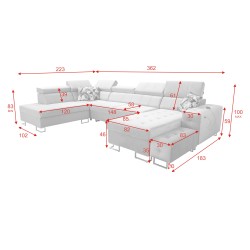 Elegante Ecksofa Fusion VI mit Gestepptem Sitz - Außergewöhnlicher Komfort und Stil