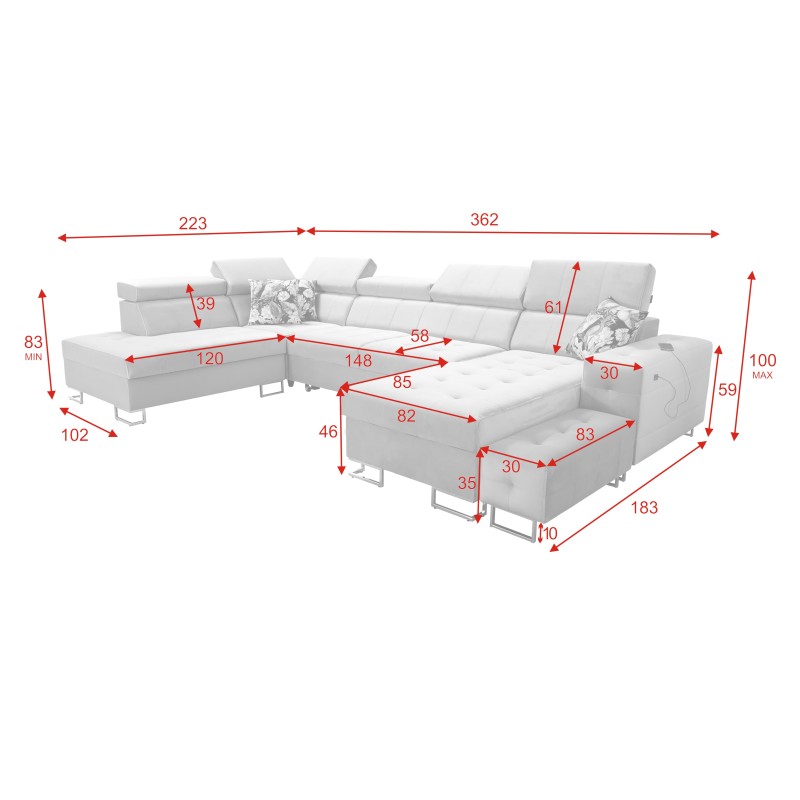 Elegante Ecksofa Fusion VI mit Gestepptem Sitz - Außergewöhnlicher Komfort und Stil