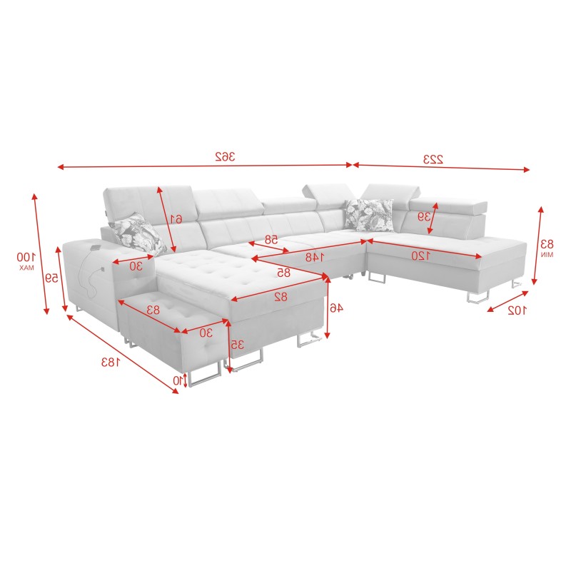 Elegante Ecksofa Fusion VI mit Gestepptem Sitz - Außergewöhnlicher Komfort und Stil