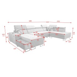 Sofá Esquinero Elegante Fusion VI con Asiento Acolchado - Comodidad y Estilo Excepcionales