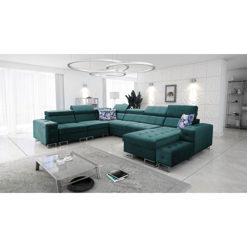 Ecksofa Fusion VIII mit gestepptem Sitz und Schlaffunktion | Hochwertige Möbel