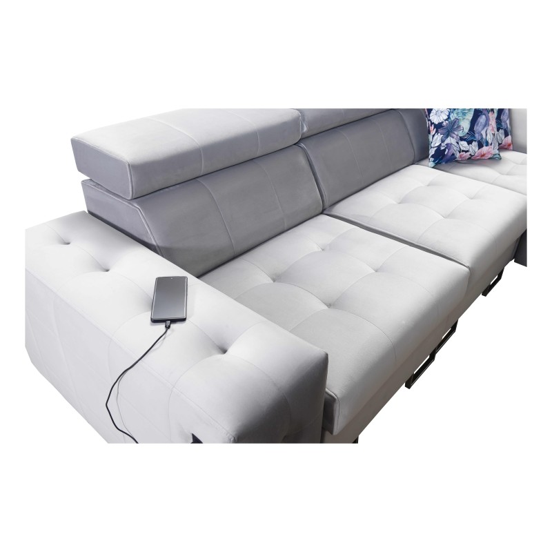 Fusion VIII corner sofa with quilted seat and sleeping function | High-quality furniture