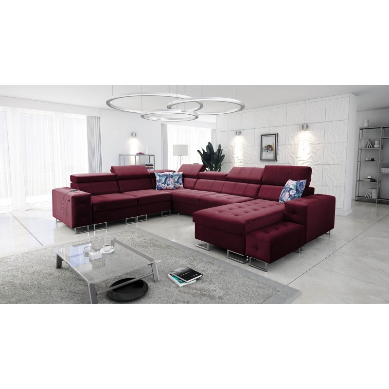 Esquina Fusion VIII con asiento acolchado y función de cama | Muebles de alta calidad