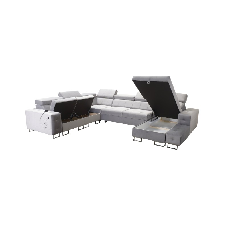 Fusion VIII corner sofa with quilted seat and sleeping function | High-quality furniture