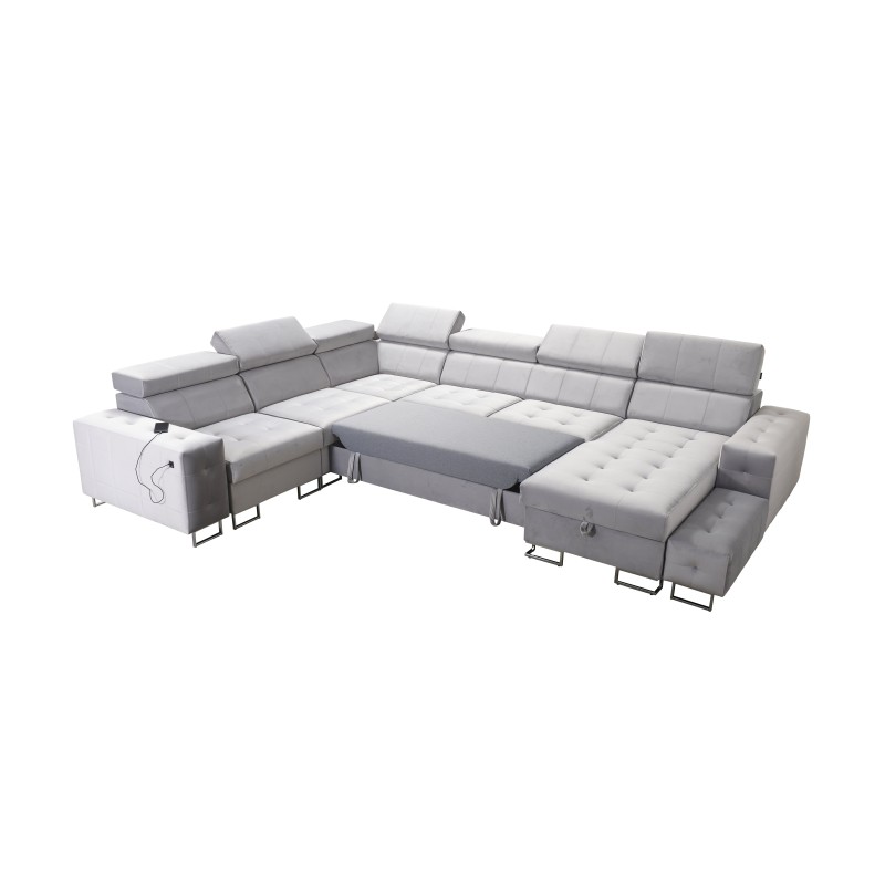 Fusion VIII corner sofa with quilted seat and sleeping function | High-quality furniture