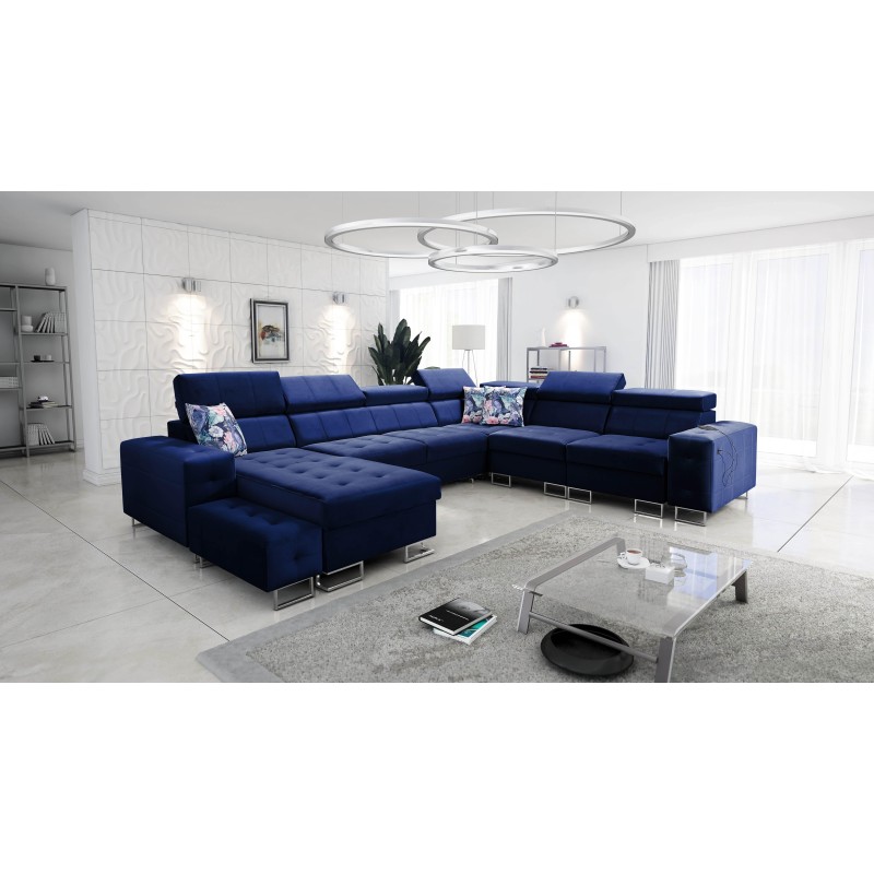 Ecksofa Fusion VIII mit gestepptem Sitz und Schlaffunktion | Hochwertige Möbel