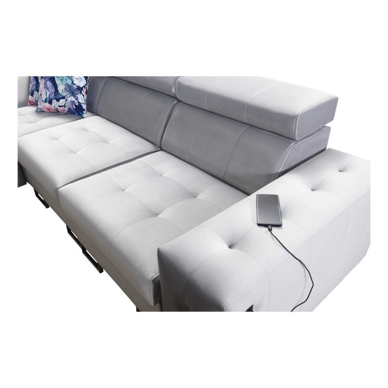 Fusion VIII corner sofa with quilted seat and sleeping function | High-quality furniture