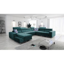 Ecksofa Fusion VIII mit gestepptem Sitz und Schlaffunktion | Hochwertige Möbel