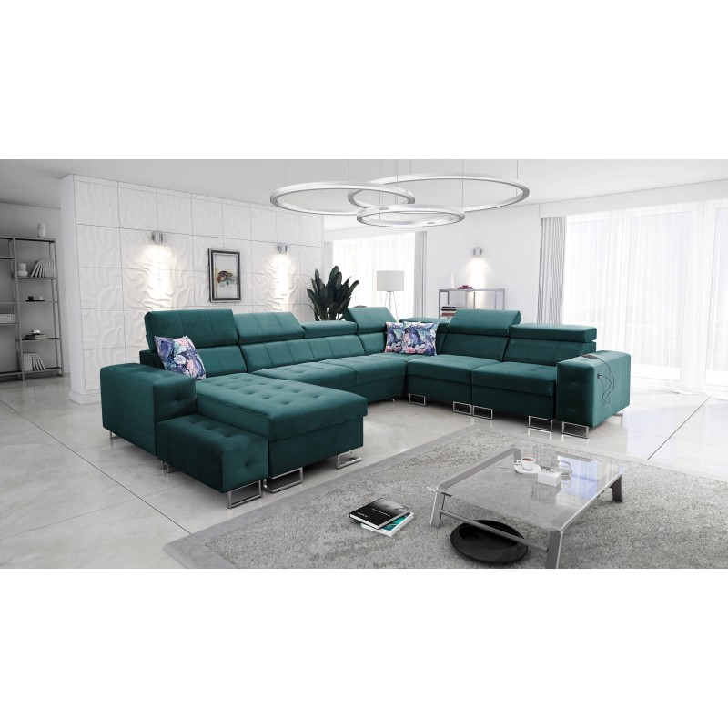 Ecksofa Fusion VIII mit gestepptem Sitz und Schlaffunktion | Hochwertige Möbel