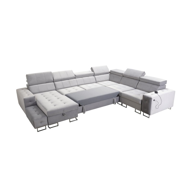 Fusion VIII corner sofa with quilted seat and sleeping function | High-quality furniture