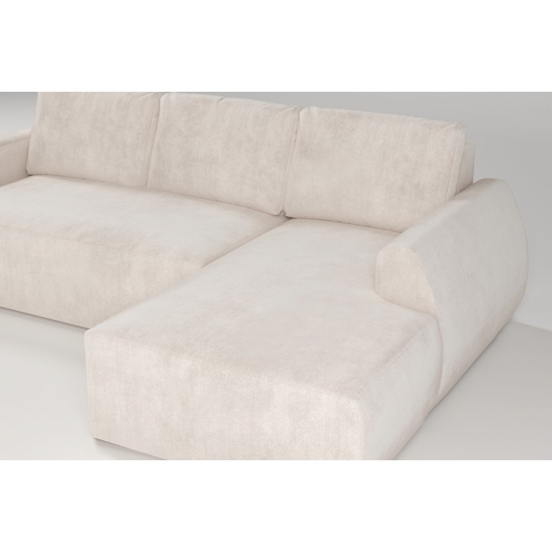 Ecksofa Nilo mit Schlaffunktion und USB-Anschluss im Veloursstoff, Wave 1 - Komfort und Stil in einem
