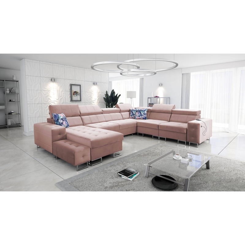 Esquina Fusion VIII con asiento acolchado y función de cama | Muebles de alta calidad