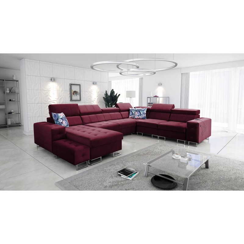 Esquina Fusion VIII con asiento acolchado y función de cama | Muebles de alta calidad