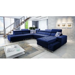 Fusion X corner sofa with sleeping function in Velvet fabric | Hydrophobic, Magic Velvet 2216 | Perfect for your living room