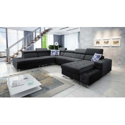Esquinero Fusion X con función de cama en tela de terciopelo | Hidrofóbico, Magic Velvet 2219 | Ideal para tu salón