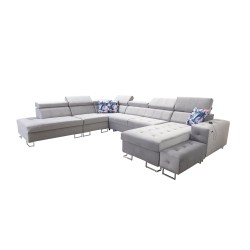 Narożnik Fusion X z funkcją spania w tkaninie Welur | Hydrofobowa, Magic Velvet 2219 | Idealny do Twojego salonu