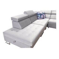 Fusion X corner sofa with a sleeping function in Velvet fabric | Hydrophobic, Magic Velvet 2264 | Perfect for your living room