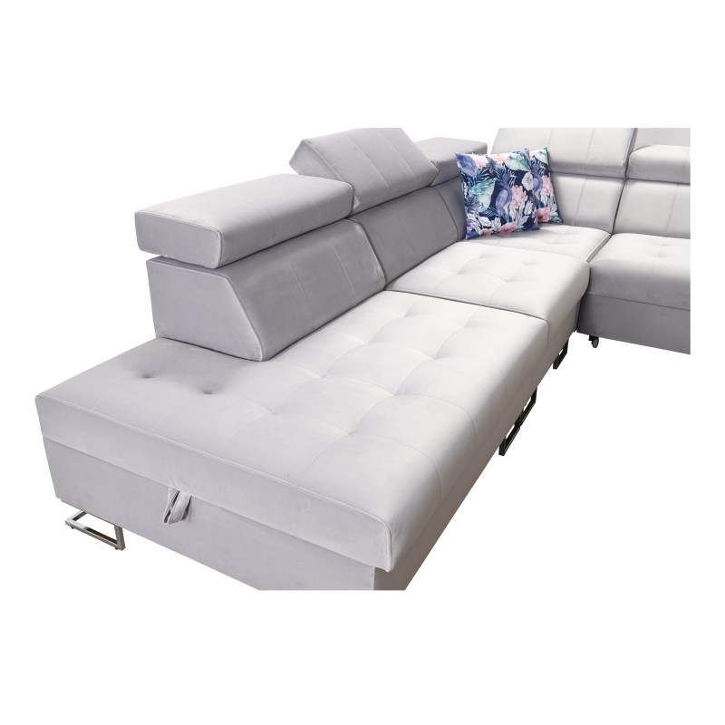 Narożnik Fusion X z funkcją spania w tkaninie Welur | Hydrofobowa, Magic Velvet 2264 | Idealny do Twojego salonu