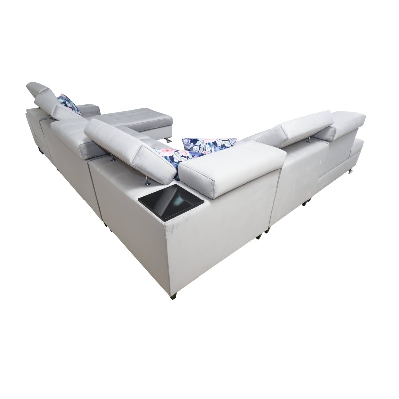 Fusion X corner sofa with a sleeping function in Velvet fabric | Hydrophobic, Magic Velvet 2264 | Perfect for your living room