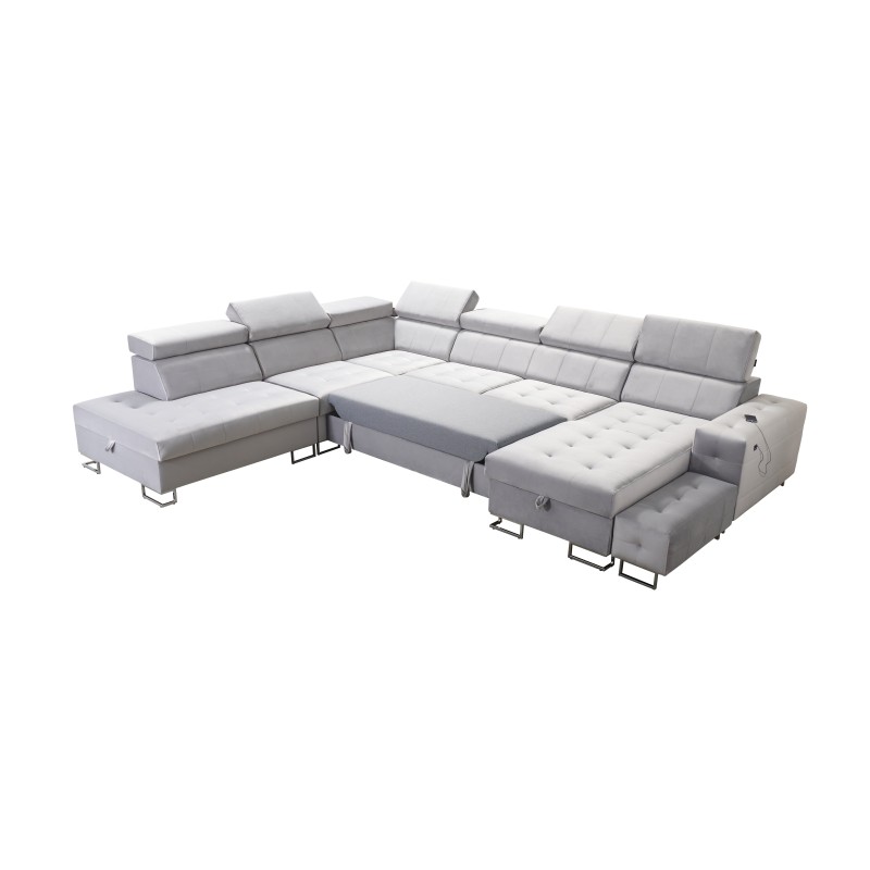 Fusion X corner sofa with a sleeping function in Velour fabric | Hydrophobic, Magic Velvet 2299 | Perfect for your living room