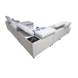 Fusion X corner sofa with a sleeping function in Velour fabric | Hydrophobic, Magic Velvet 2299 | Perfect for your living room