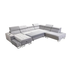 Narożnik Fusion X z funkcją spania w tkaninie Welur | Hydrofobowa, Magic Velvet 2216 | Idealny do Twojego salonu