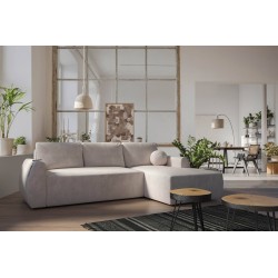 Ecksofa Nilo mit Schlaffunktion und USB-Anschluss in Samtstoff, Wave 2 - Komfort und Stil in einem