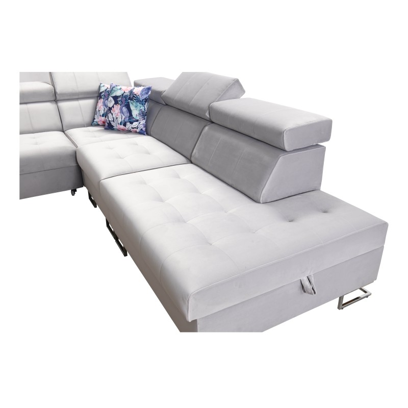 Esquina Fusion X con función de cama en tela de terciopelo | Hidrófuga, Magic Velvet 2221 | Ideal para tu sala de estar.