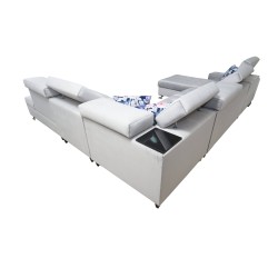 Narożnik Fusion X z funkcją spania w tkaninie Welur | Hydrofobowa, Magic Velvet 2221 | Idealny do Twojego salonu