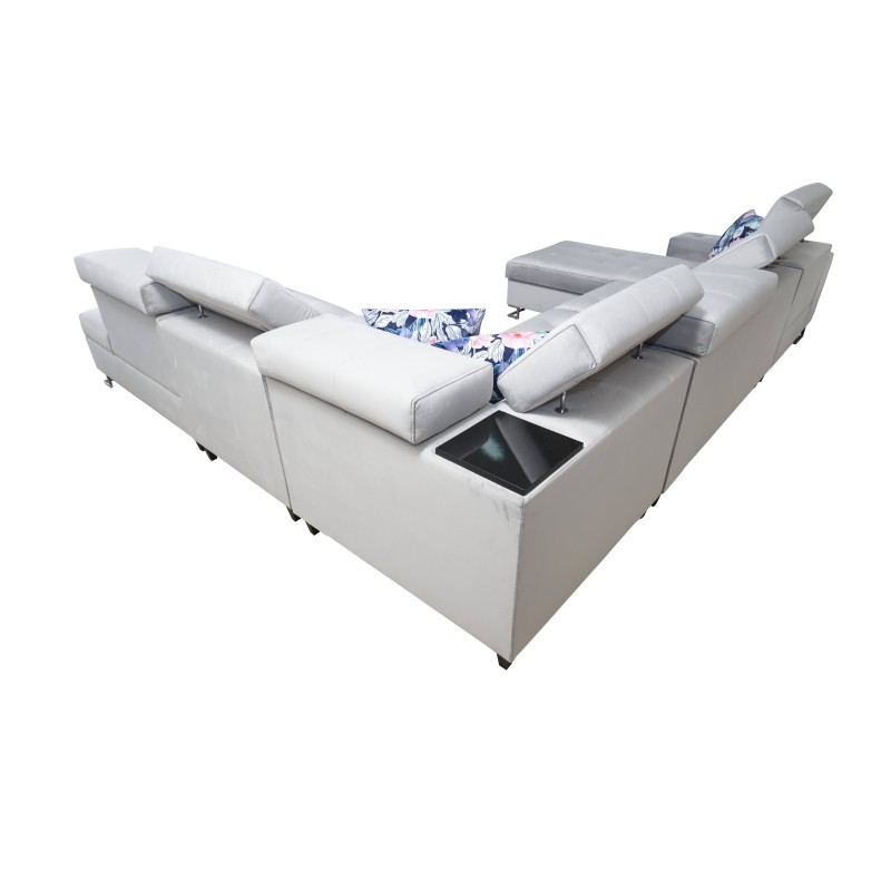 Narożnik Fusion X z funkcją spania w tkaninie Welur | Hydrofobowa, Magic Velvet 2221 | Idealny do Twojego salonu