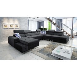 Fusion X corner sofa with a sleeping function in Velvet fabric | Hydrophobic, Magic Velvet 2219 | Perfect for your living room