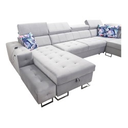 Esquinero Fusion X con función de cama en tela de terciopelo | Hidrofóbico, Magic Velvet 2219 | Ideal para tu salón