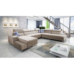 Fusion X corner sofa with a sleeping function in Velvet fabric | Hydrophobic, Magic Velvet 2282 | Perfect for your living room