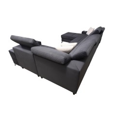 U-förmiges Sofa Porto IV mit Schlaffunktion - hohe Qualität des Veloursstoffs | Hydrophob, Casablanca 2304