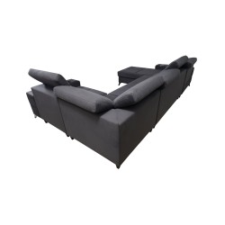 U-förmiges Sofa Porto IV mit Schlaffunktion - hohe Qualität des Veloursstoffs | Hydrophob, Casablanca 2304