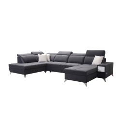Luxuriöses U-förmiges Sofa Porto VI mit Schlaffunktion - Samt | Hydrophob, Casablanca 2304