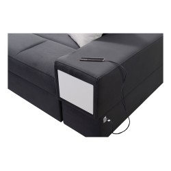 Luxury U-shaped Corner Sofa Porto VI with Sleeping Function - Velvet | Hydrophobic, Casablanca 2314