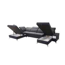 Luxuriöses Ecksofa in U-Form Porto VI mit Schlaffunktion - Samt | Wasserabweisend, Casablanca 2316