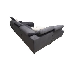 Luxury U-shaped Corner Sofa Porto VI with Sleeping Function - Velvet | Hydrophobic, Casablanca 2316