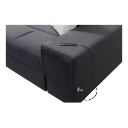 Luxury U-shaped Corner Sofa Porto VI with Sleeping Function - Velvet | Hydrophobic, Casablanca 2316