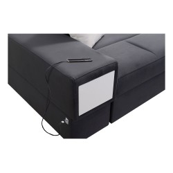 Luxus-Sofa in U-Form Porto VI mit Schlaffunktion - Samt | Hydrophob, Casablanca 2301