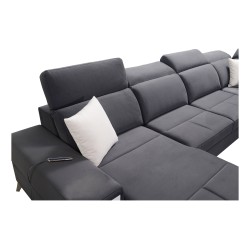 Luxuriöses Ecksofa in U-Form Porto VI mit Schlaffunktion - Samt | Hydrophob, Casablanca 2307